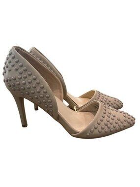 French Connection Forever Studded Two-Piece Pumps — Size 9  Nude  3" Stiletto He